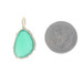 Yellow Gold Green Lapis Lazuli Solitaire Pendant - 14k Modified Oval