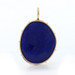 Yellow Gold Lapis Lazuli Solitaire Pendant - 14k Modified Oval