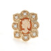 Daffer Carved Shell Cameo Pearl Vintage Charm Yellow Gold 14k Oval Silhouette