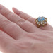 Yellow Gold Aquamarine Diamond Vintage Halo Ring - 18k Square Cushion