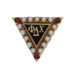 Yellow Gold Phi Delta Chi Vintage Pharmacy Badge 14k Ruby Pearl Fraternity Pin