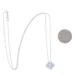White Gold Sapphire Diamond Quatrefoil Cluster Halo Necklace 18k Rd Sq .94ctw