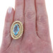 Yellow Gold Blue Topaz Cocktail Solitaire Ring- 14k Marquise Checkerboard 5.20ct