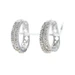 White Gold Diamond Double Hoop Earrings - 10k Single Cut .20ctw Pierced