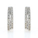 White Gold Diamond Double Hoop Earrings - 10k Single Cut .20ctw Pierced