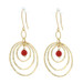 Yellow Gold Coral Graduated Circle Dangle Earrings - 14k Beads Pierced