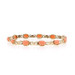 Yellow Gold Coral Vintage Link Bracelet 7 1/4" - 14k Oval Cabochon