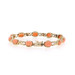 Yellow Gold Coral Vintage Link Bracelet 7 1/4" - 14k Oval Cabochon