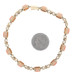 Yellow Gold Coral Vintage Link Bracelet 7 1/4" - 14k Oval Cabochon