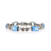 Sterling Silver Cubic Zirconia Link Bracelet 7 1/4" - 925 Rect 69.48ctw Floral