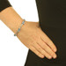 Sterling Silver Cubic Zirconia Link Bracelet 7 1/4" - 925 Rect 69.48ctw Floral