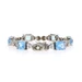 Sterling Silver Cubic Zirconia Link Bracelet 7 1/4" - 925 Rect 69.48ctw Floral