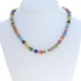 Sterling Silver Multicolor Glass Necklace 18" - 925 Rainbow Beads
