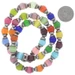 Sterling Silver Multicolor Glass Necklace 18" - 925 Rainbow Beads