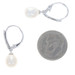 White Gold Pearl Diamond Dangle Earrings - 14k .10ctw Pierced