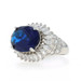 Sterling Silver Simulated Sapphire CZ Cocktail Women's Ring - 925 Oval Faceted