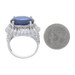 Sterling Silver Simulated Sapphire CZ Cocktail Women's Ring - 925 Oval Faceted