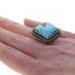 Navajo Rick Worker Turquoise Matrix Cocktail Solitaire Ring Sterling 925 Sq Cab