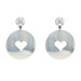 Sterling Silver Heart Dangle Earrings - 925 Love Circles Pierced