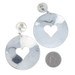 Sterling Silver Heart Dangle Earrings - 925 Love Circles Pierced