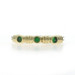Lagos Caviar Tsavorite Garnet Three-Stone Band Sterling 925 Yellow Gold 18k Ring