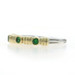 Lagos Caviar Tsavorite Garnet Three-Stone Band Sterling 925 Yellow Gold 18k Ring