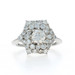 White Gold Diamond Vintage Flower Cluster Cocktail Ring 14k Rd 2.07ctw Snowflake