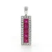 White Gold Ruby Diamond Five-Stone Halo Pendant - 14k Princess 1.07ctw