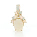 Yellow Gold Opal Pendant - 14k Oval Cabochon 1.06ctw Leaves