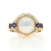 Yellow Gold Pearl Iolite Ring - 14k .20ctw