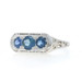 White Gold Sapphire Sapphire Vintage Three-Stone Ring - 14k Round .94ctw