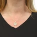 Yellow Gold Diamond Bubble Dot Disc Necklace 16" - 18" - 14k Round .50ctw