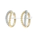 Yellow Gold Diamond Double Hoop Earrings - 14k Round Brilliant .43ctw Pierced