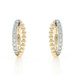 Yellow Gold Diamond Double Hoop Earrings - 14k Round Brilliant .43ctw Pierced