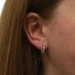 Yellow Gold Diamond Double Hoop Earrings - 14k Round Brilliant .43ctw Pierced