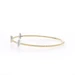 YellowGold Diamond Flower Trio Station Flex Bangle Bracelet 6 3/4" 14k Rd .36ctw