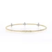 YellowGold Diamond Flower Trio Station Flex Bangle Bracelet 6 3/4" 14k Rd .36ctw