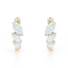 Yellow Gold Diamond Three-Stone Huggie Hoop Earrings 14k Marquise .82ctw Pierced