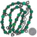Sterling Silver Chalcedony Beaded Necklace 19 1/4" - 925 Love Hearts