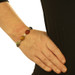 Sterling Onyx Sodalite Carnelian Scarab Beetle Link Bracelet 7 1/2" - 925 Carved