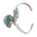 Sterling Silver Amazonite Bypass Cuff Bracelet 6 1/4" - 925 Trillion Cabachon
