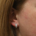 White Gold Diamond Huggie Hoop Earrings - 14k Baguette .69ctw Pierced