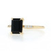 Yellow Gold Onyx Diamond Ring - 10k Emerald Cut