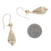 Yellow Gold Ribbed Teardrop Dot Dangle Earrings - 14k Pierced