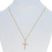 Yellow Gold Cubic Zirconia Crucifix Necklace 20" - 14k Round .32ctw Faith
