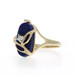 Yellow Gold Lapis Lazuli Diamond Solitaire Ring - 10k Oval