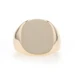 Yellow Gold Brushed Signet Men's Ring - 14k Engravable