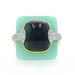 Yellow Gold Tanzanite Jade / Jadeite Diamond Halo Ring - 18k Cushion Cab 7.99ctw