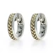 SCOTT KAY Basketweave Hoop Earrings - Sterling 925 Yellow Gold 18k Pierced