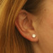 White Gold Diamond Stud Earrings - 14k Round Brilliant 2.02ctw GIA Pierced